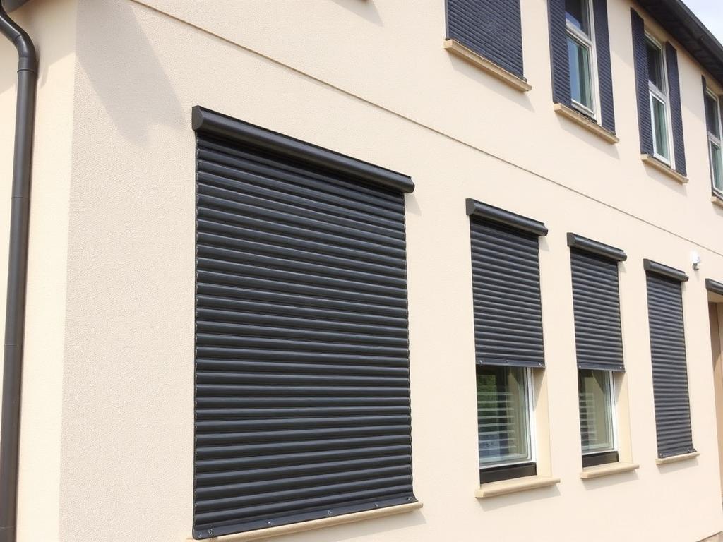 Rulouri exterioare anthracite pe casă modernă